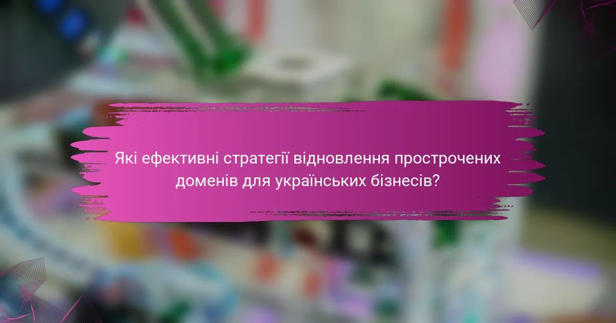 Які ефективні стратегії відновлення прострочених доменів для українських бізнесів?
