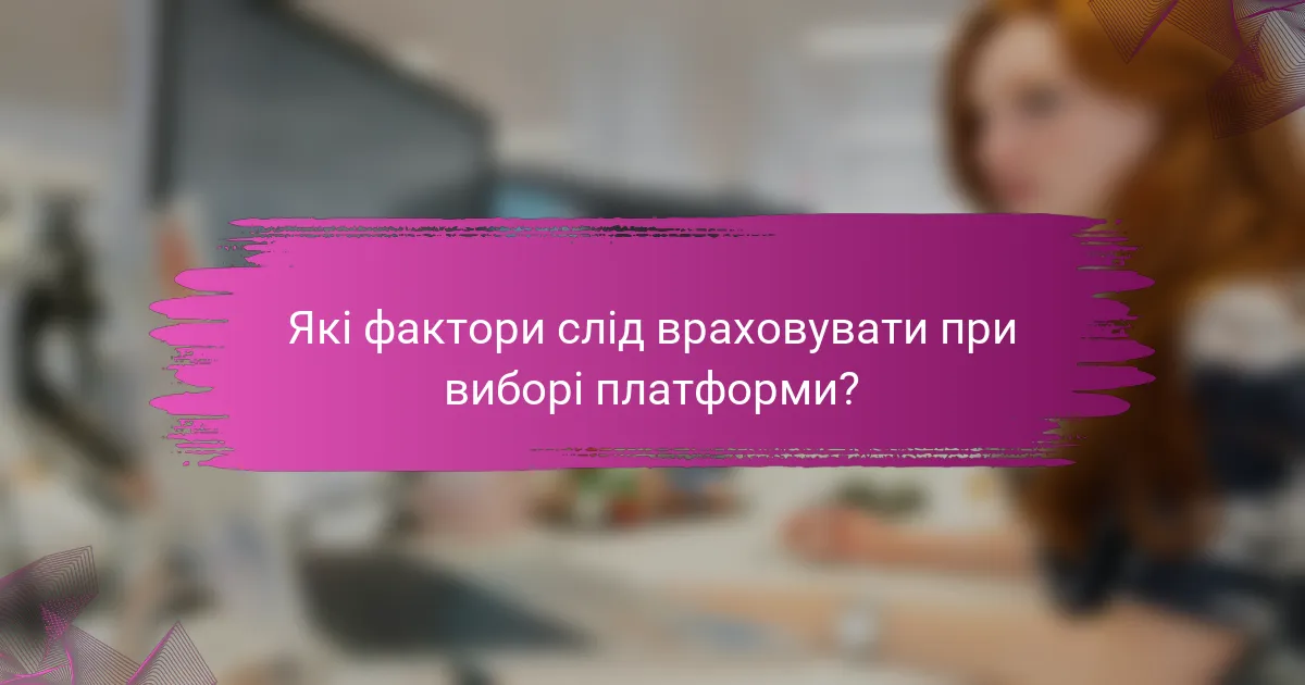 Які фактори слід враховувати при виборі платформи?