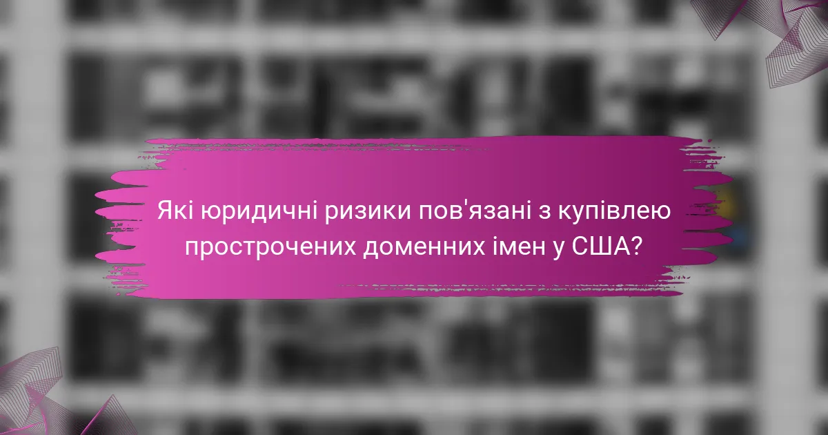 Які юридичні ризики пов'язані з купівлею прострочених доменних імен у США?