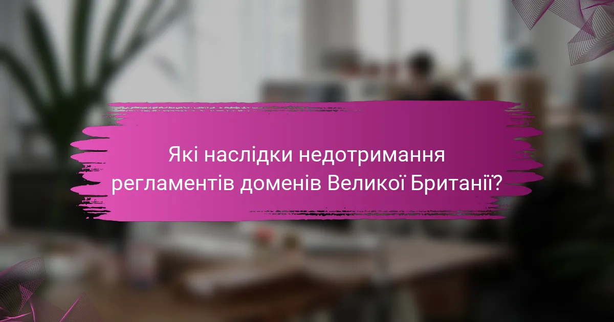 Які наслідки недотримання регламентів доменів Великої Британії?