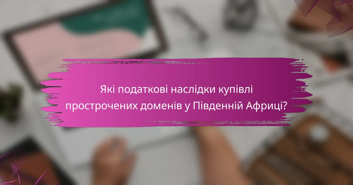 Які податкові наслідки купівлі прострочених доменів у Південній Африці?