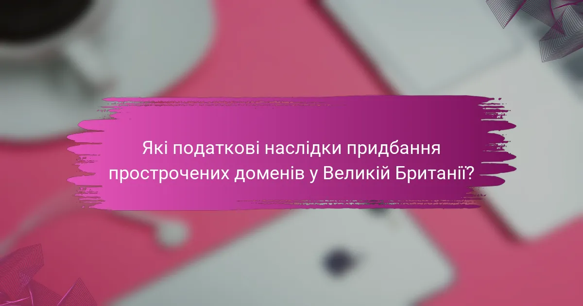 Які податкові наслідки придбання прострочених доменів у Великій Британії?
