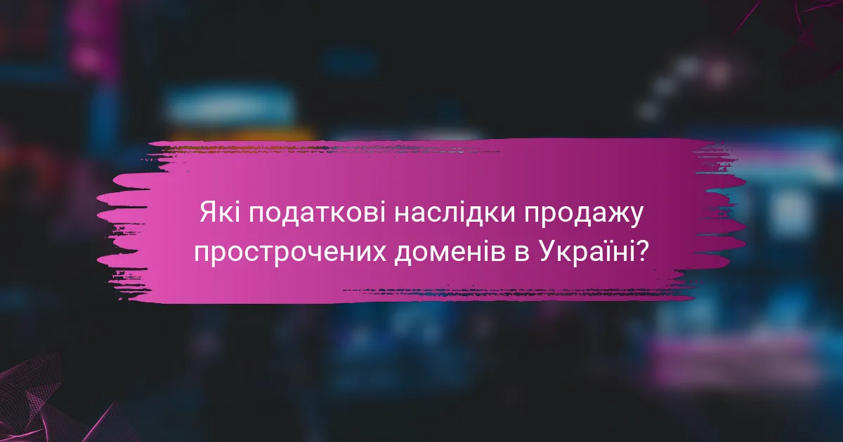 Які податкові наслідки продажу прострочених доменів в Україні?